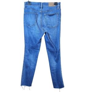 Madewell 10" High-Rise Skinny Jeans Button‎ Fly Raw Hem Size 27 Blue Cropped